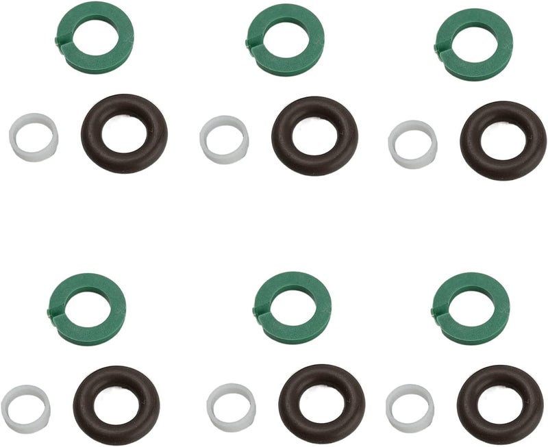 McrGinly 6 Set Fuel Injector Nozzle Seal Kits Fuel Injector O-Rings Compatible with Touareg A4 A5 A6 A7 A8 Q5 Q7 RS3 RSQ3 TTRS 06E998907E 06E998907B - Image 1